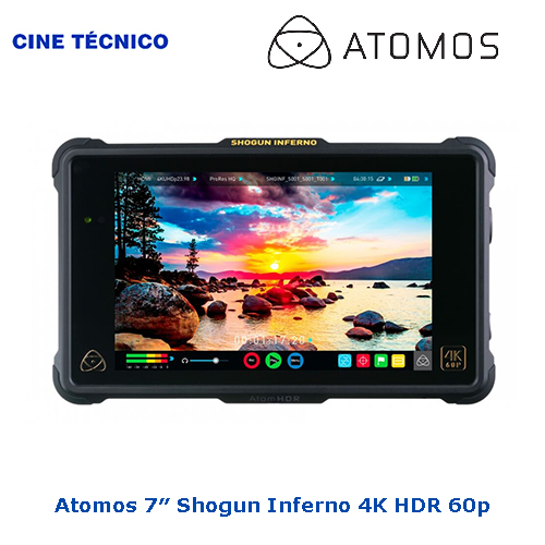 Alquiler Atomos 7″ Shogun Inferno 4K HDR 60p - Cine Técnico