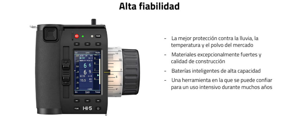 Alta fiabilidad ARRI Hi-5 wireless camera and multi-axis lens control